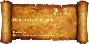 Moskovicz Klára névjegykártya